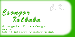 csongor kolbaba business card